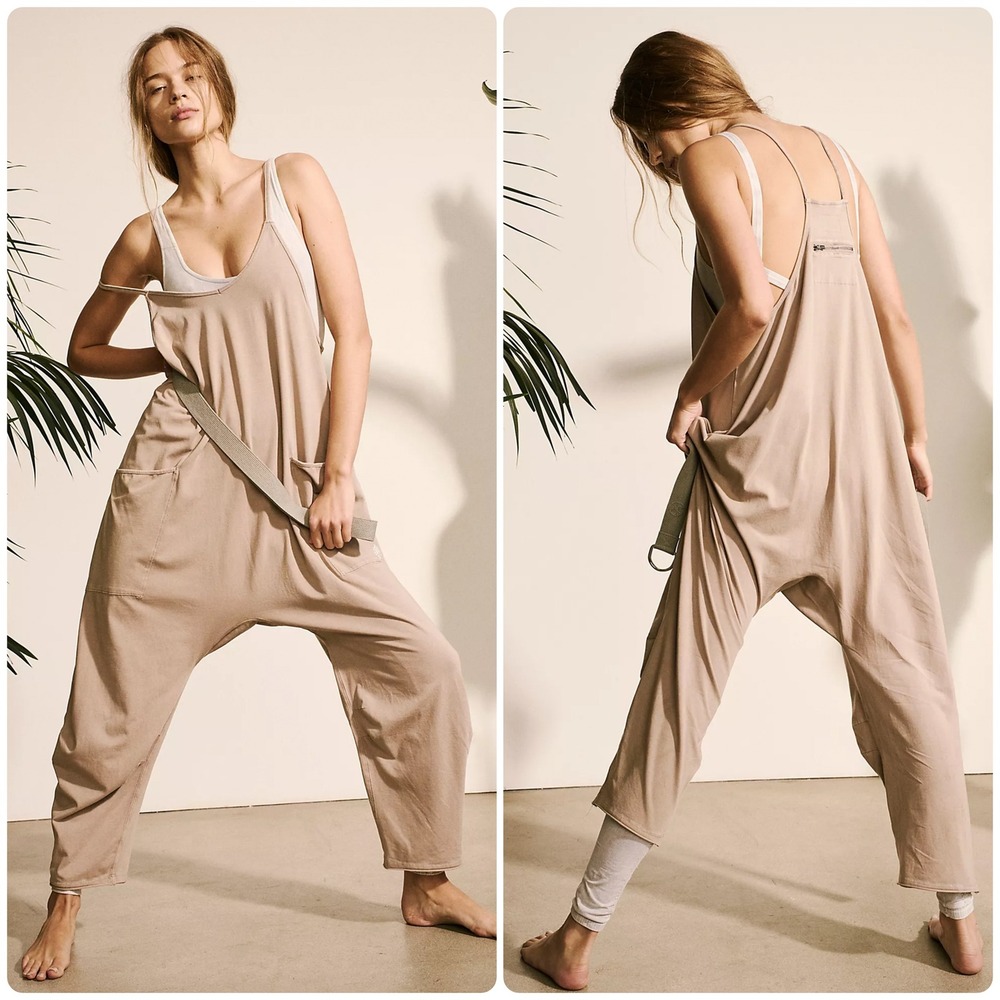 Free People Womens Hot Shot Mocha Latte Boho Lounge Neutral One Piece Size XS
